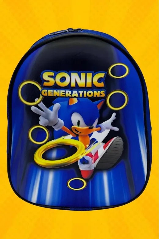 Çocuk Anaokulu Kreş Mini Boy Kirpi Sonic Karakter 3D Baskılı 2-6 Yaş Okul Çantası Ve Sırt Çantası
