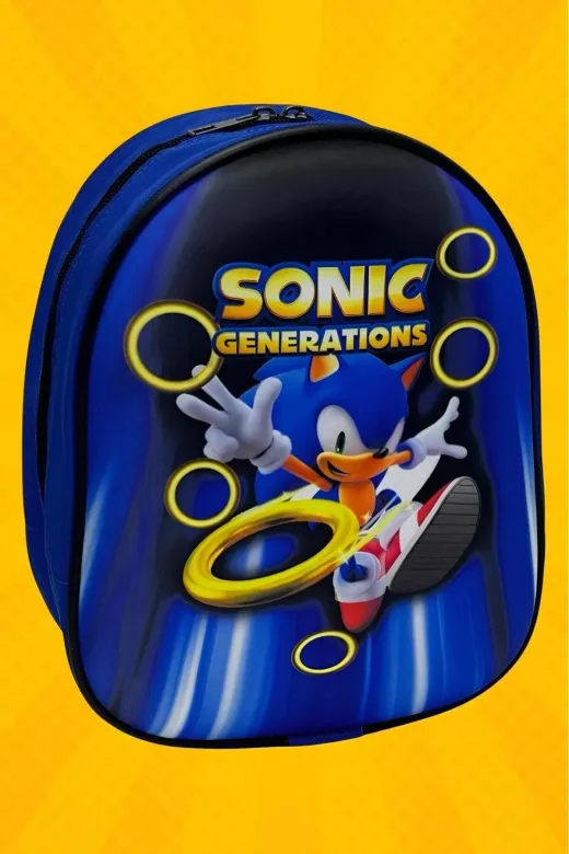 Çocuk Anaokulu Kreş Mini Boy Kirpi Sonic Karakter 3D Baskılı 2-6 Yaş Okul Çantası Ve Sırt Çantası