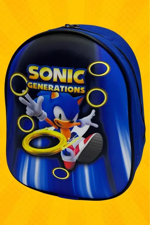 Çocuk Anaokulu Kreş Mini Boy Kirpi Sonic Karakter 3D Baskılı 2-6 Yaş Okul Çantası Ve Sırt Çantası
