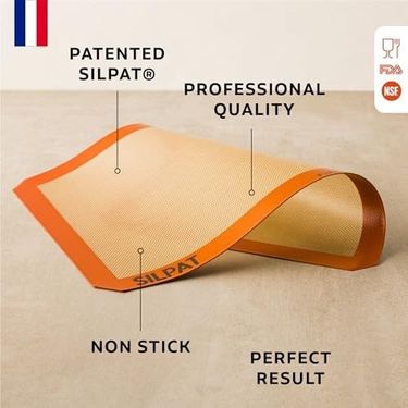 000-art 57855210127113680184975 Silpat Backmatte Premium Antihaft-Silikon-Backmatte 11-5/8" X 16-1/2" Schwarz 50 X 22