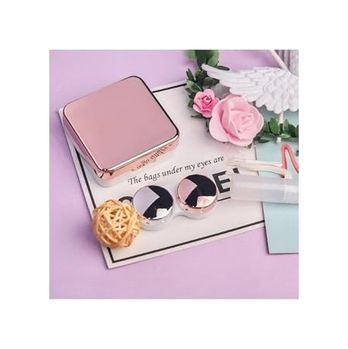 000-art 57855210133185980184975 Rose Aynalı Seyahat Lens Kutusu - Solüsyon Kabı, Cımbız, Vantuz Aparatı, L-R Lens Hazneleri 50 X 22