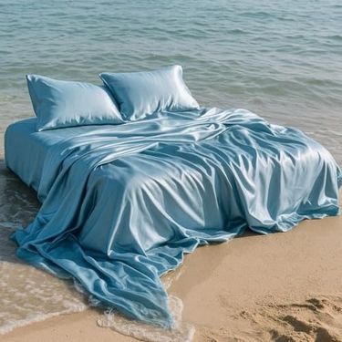 000 Boarteks 57855210126109780184975 İpeksi Zarafet İpek Saten Yastık Kılıfı Seti - 50X70 Cm Lüks Konfor Ve Şıklık Mavi, Standart 50 X 22
