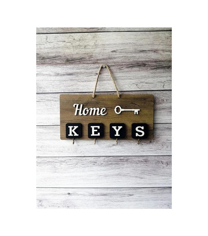 001 Posh 57855210125138980184975 Home Keys El Yapımı Ahşap Anahtar Askısı, Elbise Askısı, Askılık Pano Anahtarlık 4 Renk