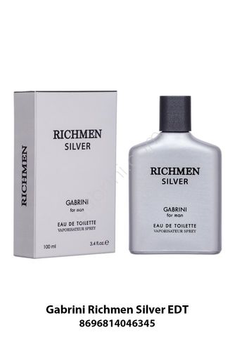 04091995 Gabrini Richmen Silver Edt For Man 100 Ml