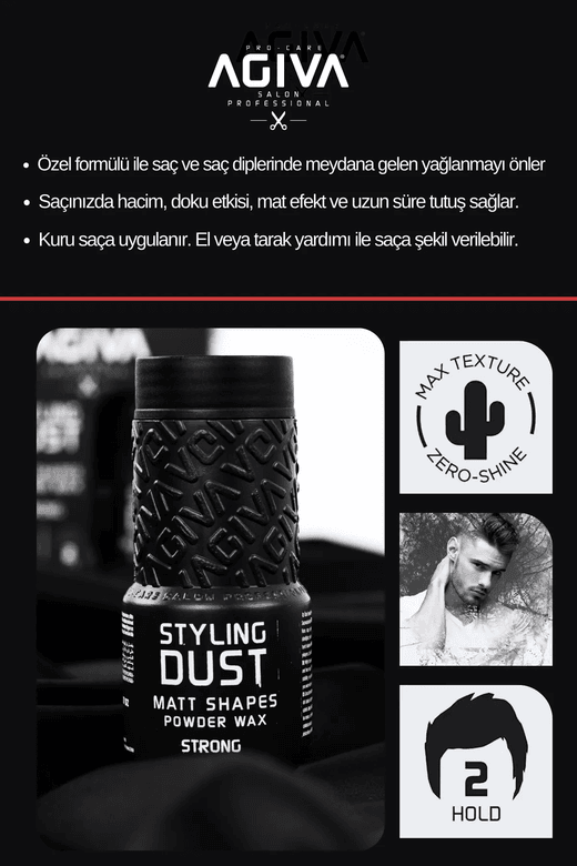 0572022 Agiva 02 Sert Tutuş Saç Şekillendirici Pudra Wax 20 G
