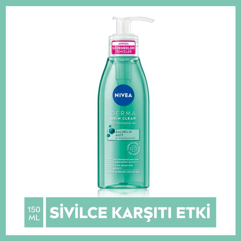 07081996 Nivea Derma Skin Clear Sivilce Karşıtı Yüz Temizleme Jeli 150 Ml