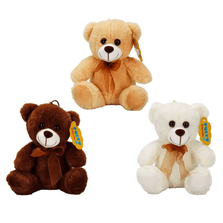 0998 PELUŞ AYI OTURAN KURDELELİ 21CM 2R