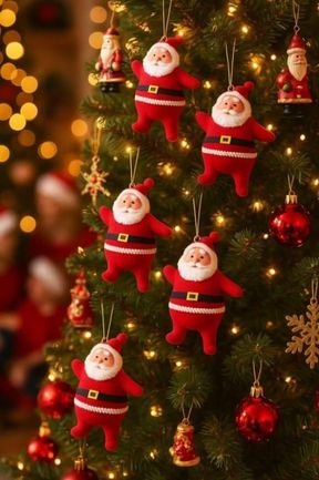 0'lyas Garden 57855210124659580184975 5Cm 6 Adet Mini Yılbaşı Ağacı Süsü Noel Baba Ağacı Süsü 6 Adet/paket