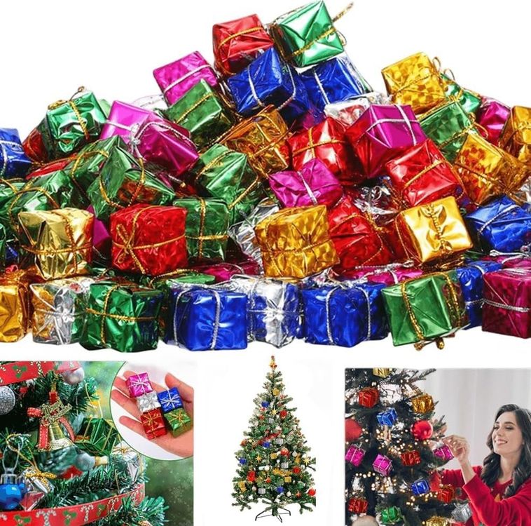 0'lyas Garden 57855210124826280184975 12 Adet Yılbaşı Ağacı Süsü Küçük Hediye Kutuları Asılı Süslemeler Mini Noel Folyo Kutuları El Yapımı Hediye Kutuları Noel Ağacı Süslemeleri Çeşitli Renkler