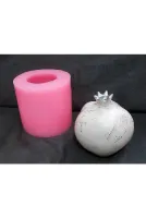 1 Adet Büyük Nar Meyve 13cm Silikon Kalıp K-910, Taş Tozu Çimento Polyester Alçı Mum Kalıbı