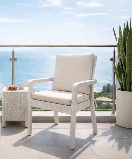 1 Adet Premium Şönil Arkalıklı Sandalye Minderi, Extra Kalın (Kalınlık 4,5cm)-A.Krem