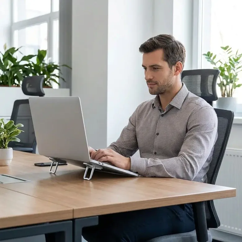 1 Çift Yapışkanlı Katlanabilir Laptop Standı – Mini Notebook Yükseltici, Taşınabilir Kaymaz Laptop Ayağı (4745)