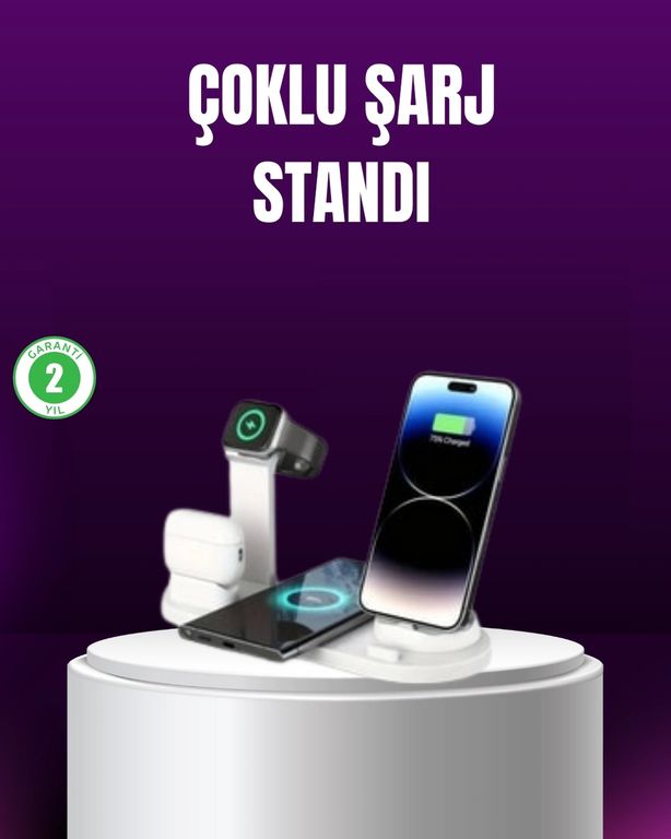 10 Crosby TRİTHLTXUCZÇOKLUŞARJSTANDI-BLNCCC 15W Hızlı Şarj Destekli 4 Ü 1 Arada Kablosuz Şarj İstasyonu -