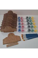 10 Mescidi Aksa Cami Maket 5 Boya 10 Fırça Ahşap Boyama Dini Aktivite Okul Kurs Etkinlik Hobi Seti
