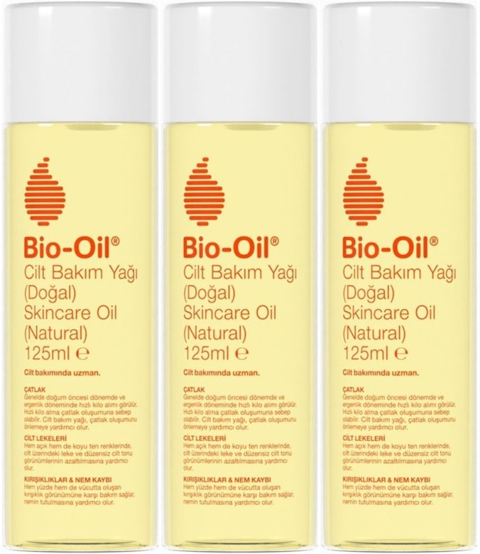 %100 Natural Çatlak & Leke Karşıtı Nemlendirici Doğal Cilt Bakım Yağı 125ML (3 Lü Set)