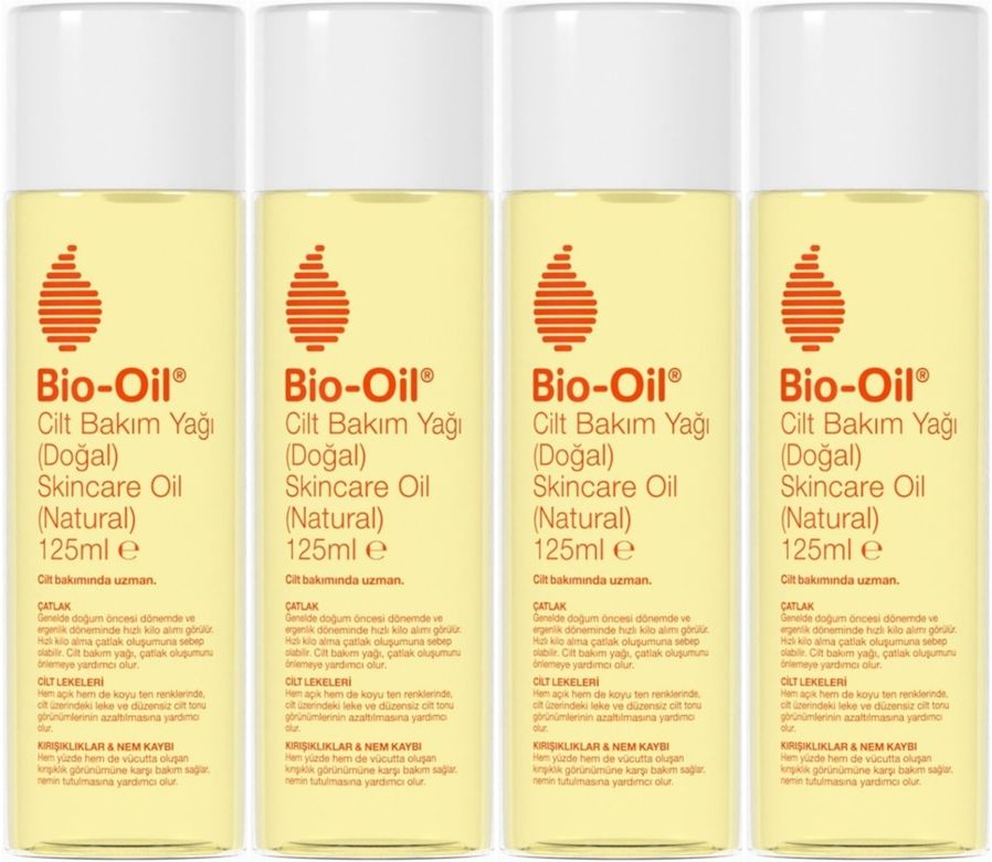 %100 Natural Çatlak & Leke Karşıtı Nemlendirici Doğal Cilt Bakım Yağı 125ML (4 Lü Set)