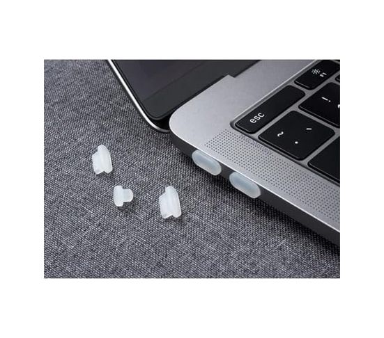 1000 Hour 131615539 Usb-C Ve 3.5 Mm Jack Toz Tıkacı Seti Telefon Tablet Laptop Port Koruyucu, 4 Type-C + 1 Kulaklık, Toz Su Oksit Önleyici Silikon Kapak Şeffaf