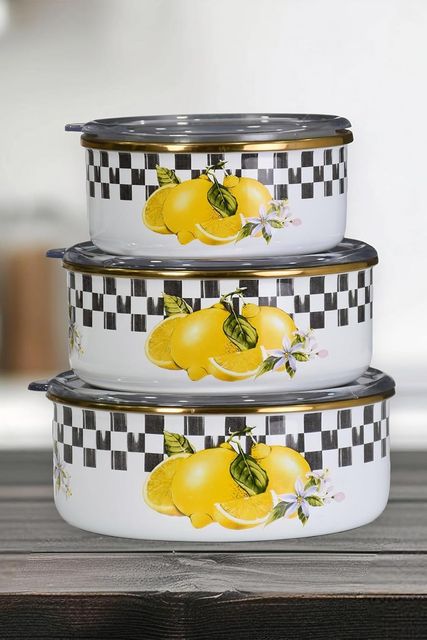 1000 Katalog 57855210126951080184975 Lemon Emaye Üçlü Saklama Seti 12V