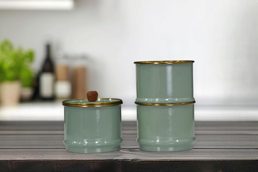 1000 Katalog 57855210126956280184975 Soft Green Emaye Katlı Baharatlık Seti 12V