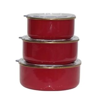 1000 Katalog 57855210126958880184975 Red Emaye Üçlü Saklama Seti 12V