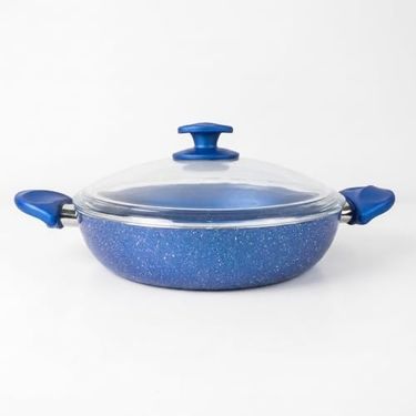 1000 Katalog 57855210128970380184975 Argos 26 Cm Karnıyarık Tenceresi - Mavi Kırçıl Granit Efektli Yanmaz Yapışmaz Cam Kapaklı Sığ Tencere 12V