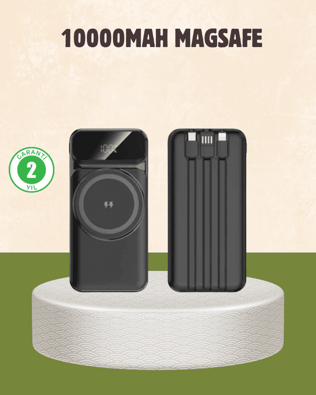 10000 mAh Kablosuz Powerbank – 15W Hızlı Şarj, Type-C Çoklu Çıkışlı