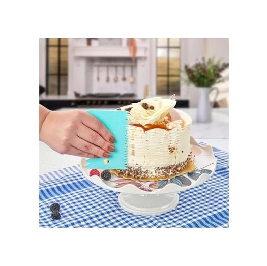1001 Ambalaj 57855210128827080184975 3&apos Lü Pasta Dekoratör Kesme Şekillendirme Sürme Seti - Pasta Hazırlama Aracı Açık Bej