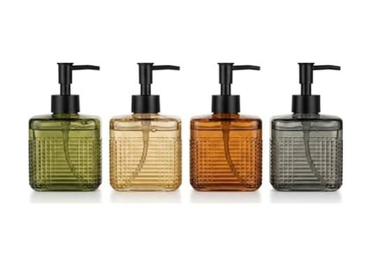 1001 Çiftliği 57855210124047080184975 1 Adet 500 Ml Cam Sıvı Sabunluk Kare - Şık Tasarım - 4 Farklı Renk Seçeneği Asorti Gönderim 000 Açık Krem