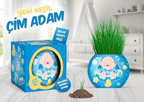 1001 Fidan 133249466 Bebek Temalı Çim Adam 6&apos Lı Set Çocuklar İçin Eğitici Ve Eğlenceli Bitki Yetiştirme Kiti