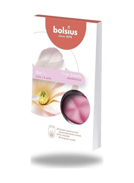 1001Hediye 57855210124098180184975 Bolsius Kokulu Buhardanlık Eritme Mum Tableti - Manolya Kokulu - 6 Yuvarlak Şekilli Renkli Tablet Mum - 2-3 Kere Eritme İle Toplamda Yaklaşık 25 Saat Koku Deneyimi .