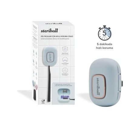 1001Hediye 57855210124315580184975 Steriball Diş Fırçaları İçin Akıllı Koruma Cihazı Diş Fırçası İçin - Mavi Açık Ahşap