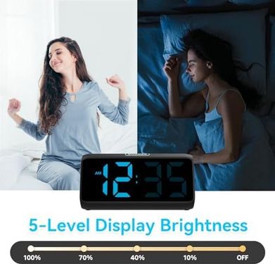 1001Hediye 57855210124585080184975 Netzu Derin Uykular İçin Yüksek Sesli Çalar Saat, Led Ekranlı, Çift Alarm, 5 Parlaklık Kısıcı, 4 Ses Seviyesi, Kapatma Hafızası, Çalar Saat, Komodin, Çocuklar, Gençler, Yaşlılar Ve Ağır Uyuyanlar İçin 0240-Beyaz-Şekilli-48Cm