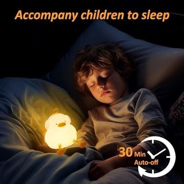 1001Hediye 57855210124606580184975 Coopark Ördek Gece Lambası, Kulaklıklı Sevimli Ördek Lambası, Yatak Odası İçin Mükemmel Silikon Gece Lambası, Kısılabilir Zamanlayıcılı Müzik Dekoru, Şarj Edilebilir, Bebekler, Kız Çocukları İçin Doğum Günü, .