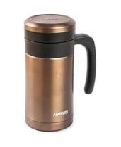 1001Hediye 57855210125237180184975 Tantitoni Hears Kahverengi Paslanmaz Çelik Termos Bardak 450Ml Açık Beyaz