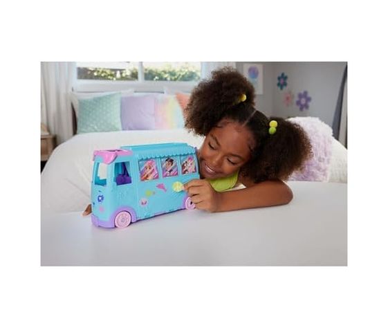 1001Hediye 57855210128014980184975 Karavan Macerası Polly Pocket Karavan Macerası Oyun Seti, Mikro Bebekler, Dönüştürülebilir Karavan, Evcil Hayvanlar Ve Oyuncak Araba Jcc22 000 Açık Krem