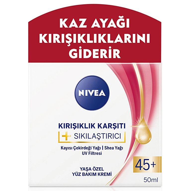 10209924 Nivea 45+ Yaş 50 Ml Kırışıklık Karşıtı Sıkılaştırıcı Krem
