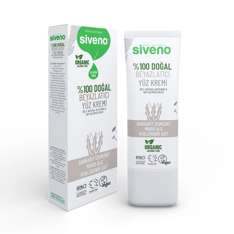 10212564 Siveno %100 Doğal Beyazlatıcı Yüz Kremi 30 Ml