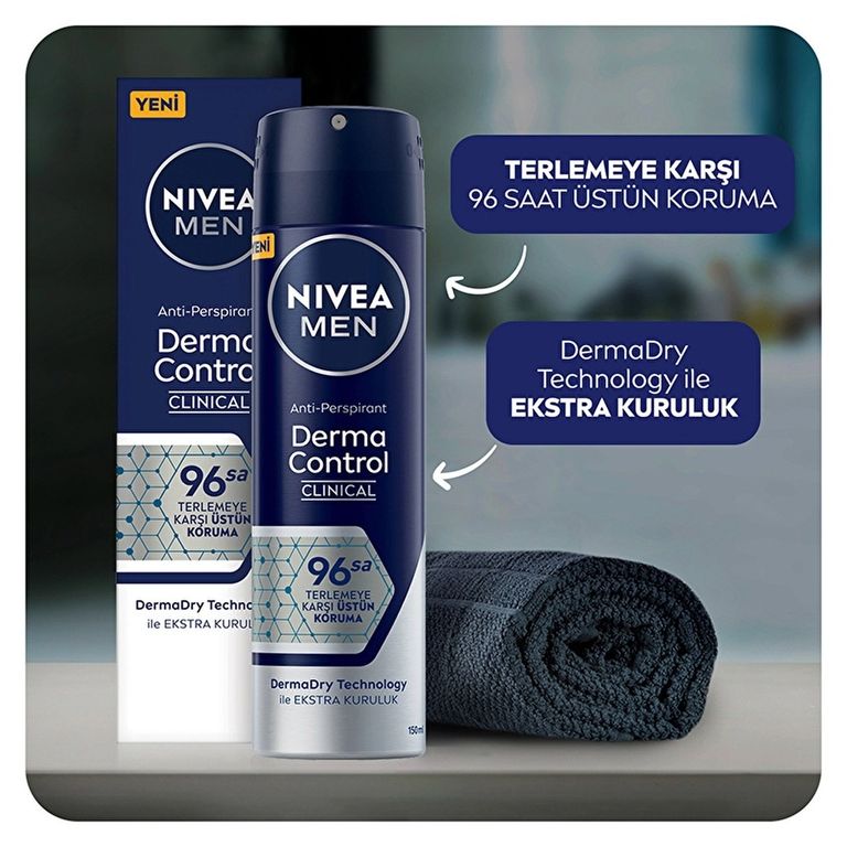 10540651 Nivea Derma Control Clinical 150 Ml Erkek Sprey Deodorant