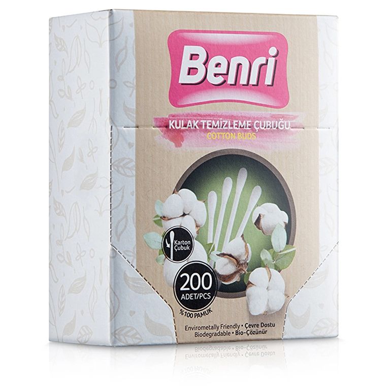 10648333 Benri 200 Adet Organik Kulak Temizleme Çubuğu