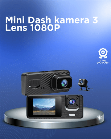1080p 3 Kameralı Araç Dvr – Döngü Kayıt Ve Geri Görüş Özellikli