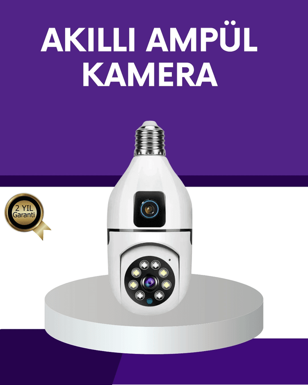 1080P WiFi Ampul Güvenlik Kamerası – Gece Görüş &amp; Uzaktan Erişim