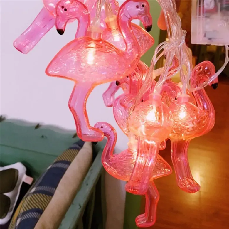 10'lu Pilli Led Flamingo Dekoratif Işık Zinciri Aydınlatma 1,5 Mt (4745)