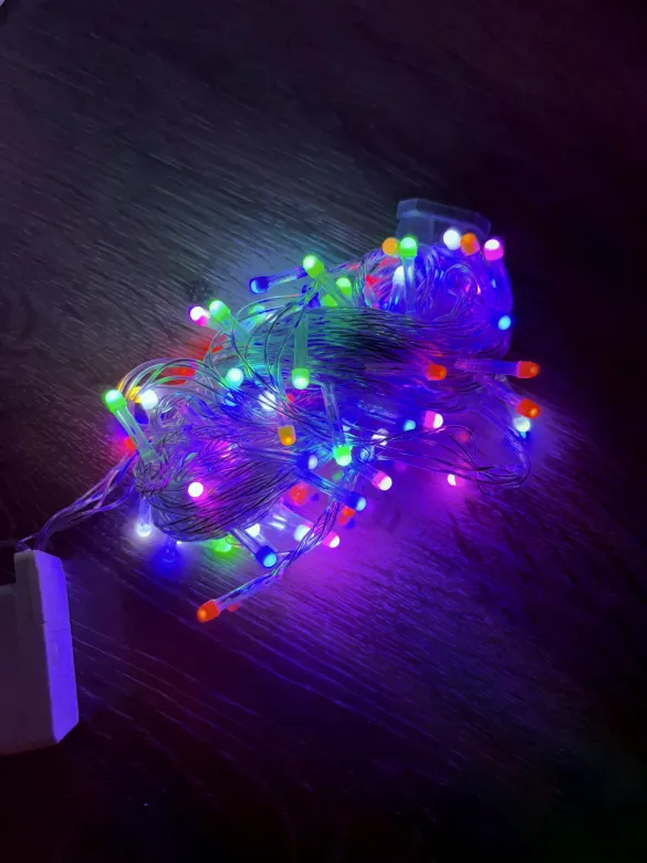 10m 100 Led Damla Uçlu Rgb Işık Şeffaf Kablo Mz-17-10