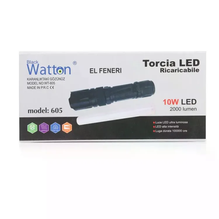 10w 2000 Lümen 4 Renk Güçlü El Feneri Wt-605