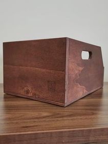 11 İstorij 57855210131751180184975 Organizer Ahşap Sandık Kutu 7" 7 İnç Plak İçin Uygun Boyut Kestane Rengi 100