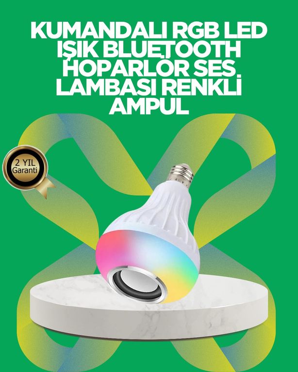 111641856 Bluetooth Hoparlörlü Led Ampul 12W Enerji Tasarruflu Diğer