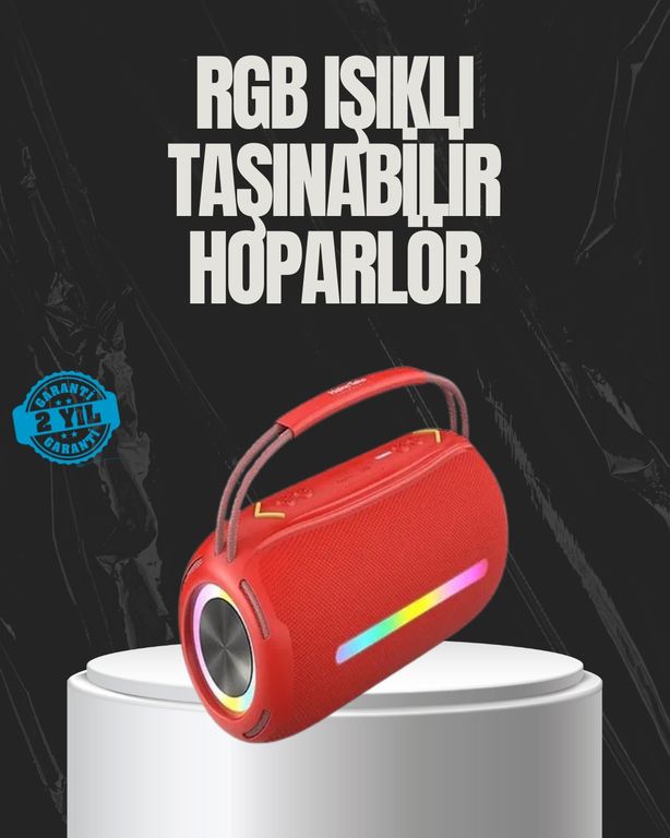 111642035 20W Güçlü Ses Çift Sürücülü Rgb Led Işıklı Bluetooth 5.3 Hoparlör Diğer