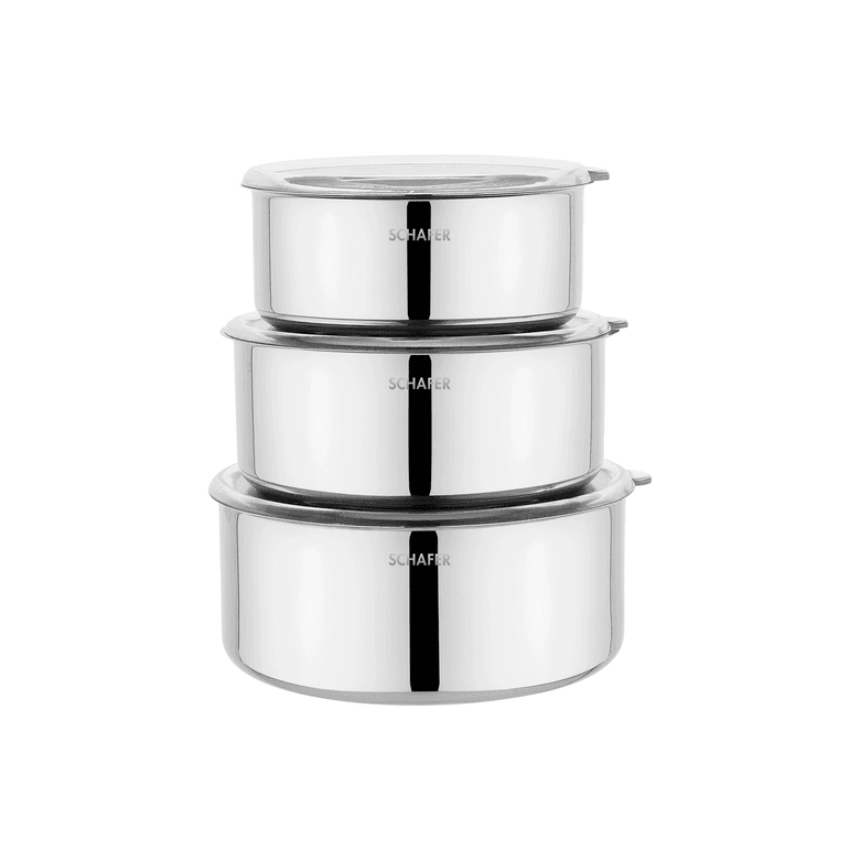 ₺1.199,00* Schafer Practi Xl 3 Lü Çelik Saklama Kabı (16/18/20 Cm) 6 Parça-Inox