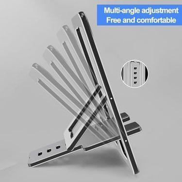 12 Hertz 57855210132704180184975 Cep Telefonu Standı, Katlanabilir Alüminyum Ayarlanabilir Seyahat Telefon Tutucu, Hafif Ve Stabil Alaşımlı Metal Tablet Standı, Tüm Telefonlarla Uyumlu