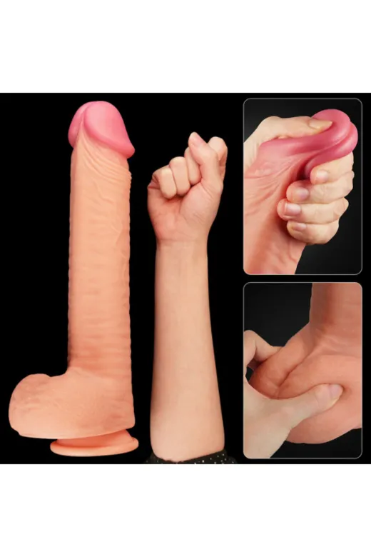 12 İnç Dual Layered Platinum Silicone Cock Dildo